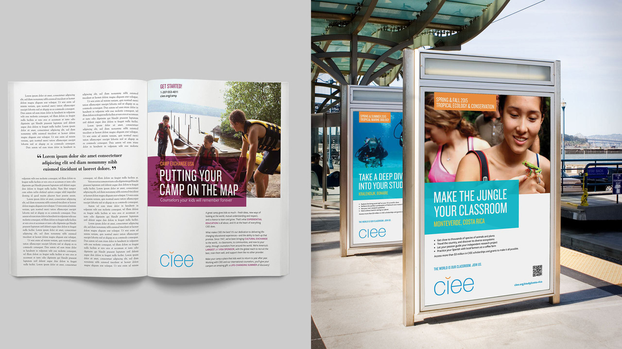 Booklet and outdoor display ad