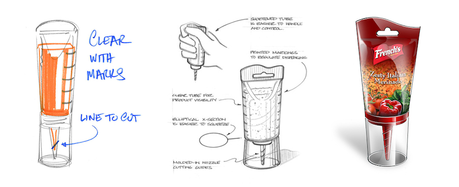 French's Flavor infuser packaging sketches